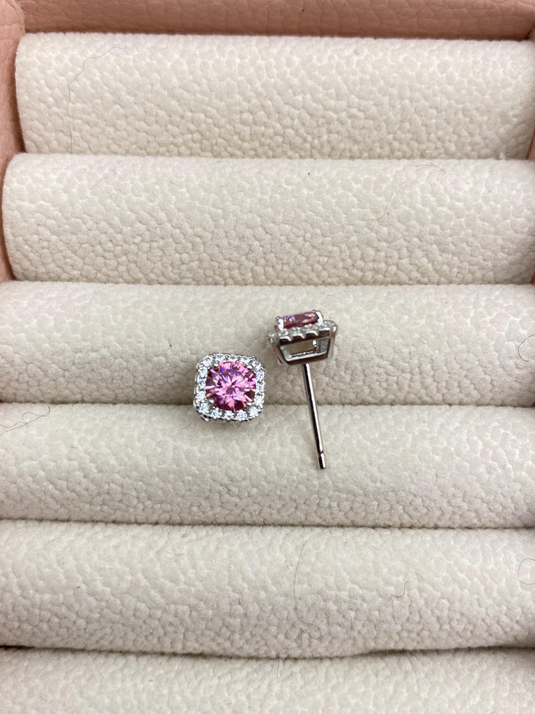 #C03 Sakura Pink Moissanite Jewelry Set S925 Sterling Silver
