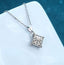 #558 1CT/2CT Princess Cut Moissanite Necklace 925 Sterling Silver