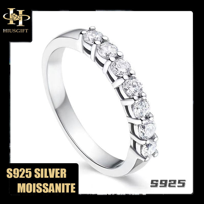 #294 Half Band Moissanite Ring  S925 Sterling Silver