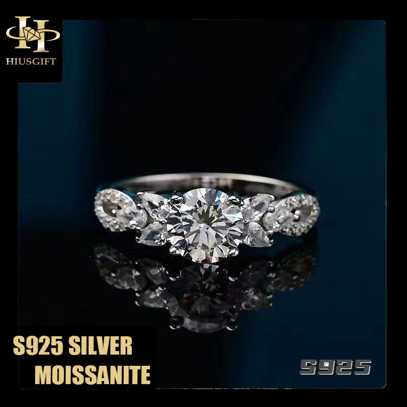 #259 1Carat Moissanite Ring  S925 Sterling Silver HGE Plated 18 Karat Gold