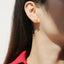 #195 Meet the Sunshine Artificial Gem Stone Ear Stud  S925 Sterling Silver