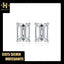 #289   Emerald Cut Moissanite Ear Stud  S925 Sterling Silver 7 Colors