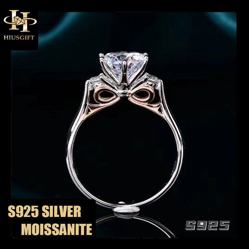 #298 1Carat Moissanite Ring S925 Sterling Silver HGE Placeted 18 karat  Gold