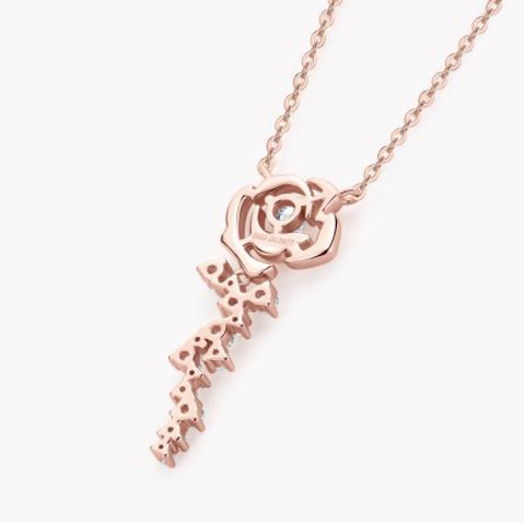 #554 0.56carat Moissanite Necklace Rose Gold Pendant 925 Sterling Silver