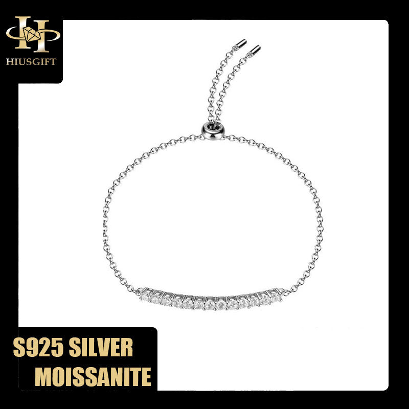 #371 All Moissanite  Bracelet S925 Sterling Silver