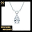 #375 1.5Carat Moissanite Pear Shape Necklace S925 Silver PT950 Plated Thicker Gold