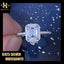 #403 1-2Carat Emerald Cut Halo Moissanite Ring S925 Sterling Silver