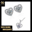 #416 Moissanite Heart Shape Ear Stud and Necklace  S925 Sterling Silver