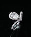 #304 1Carat Pear Moissanite V Ring S925 Sterling Silver HGE Placeted 18 karat  Gold