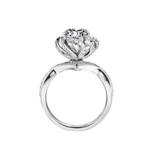 #252 2carat Moissanite Flower Ring 925 Sterling Silver