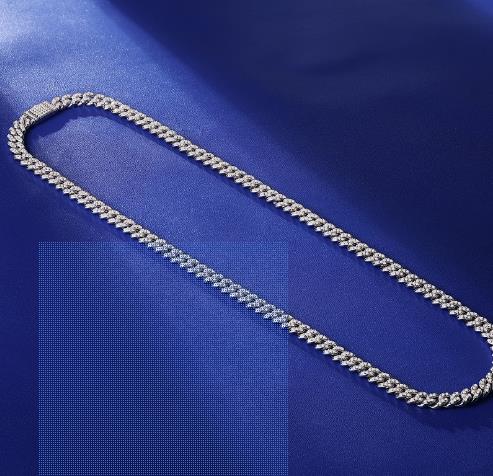 #467 46-50cm Cuba Moissanite Bracelet for Men S925 Sterling Silver