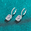 #147 Gorgeous Emrald Cut Halo 2-4Carat Moissanite Dangle Earring S925 Sterling Silver