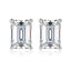 #289   Emerald Cut Moissanite Ear Stud  S925 Sterling Silver 7 Colors