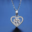 #416 Moissanite Heart Shape Ear Stud and Necklace  S925 Sterling Silver