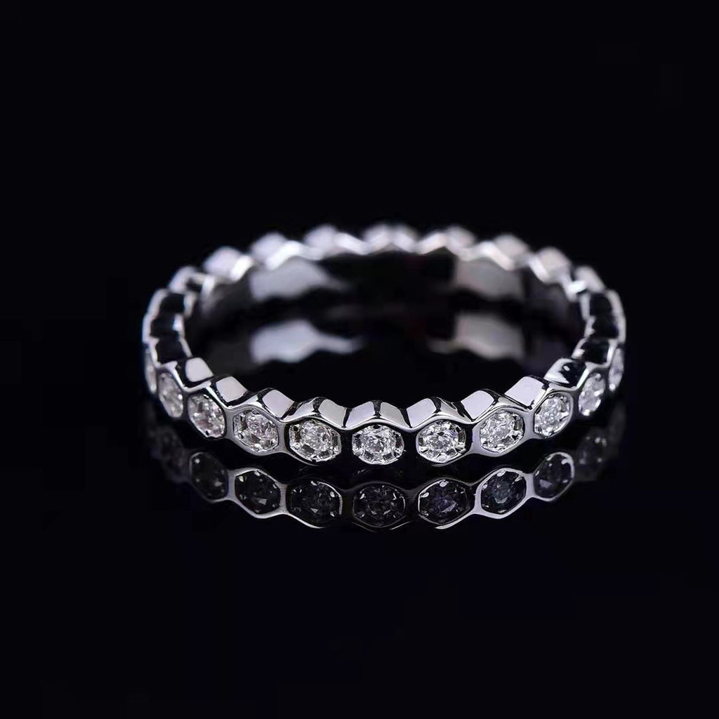 #512 All Moissanite Band Ring S925 Sterling Silver