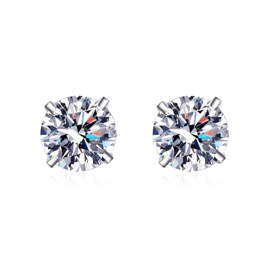 #142 Classic 1-4Carat Oval Moissanite Ear Stud S925 Sterling Silver