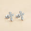 #538 All Moissanite Cross Ear Stud Earring S925 Sterling Silver For Men and Women
