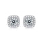S925 Sterling Silver Square Halo  Moissanite Studs Earring  #31