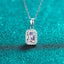 #149 Gorgeous Emerald Cut Moissanite Necklace S925 Sterling Silver