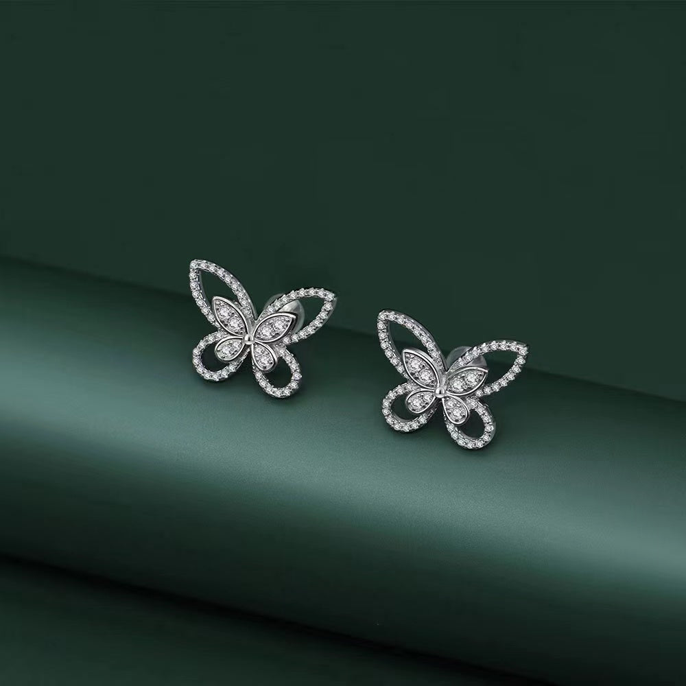 #Z35 S925 Silver Bow Earrings